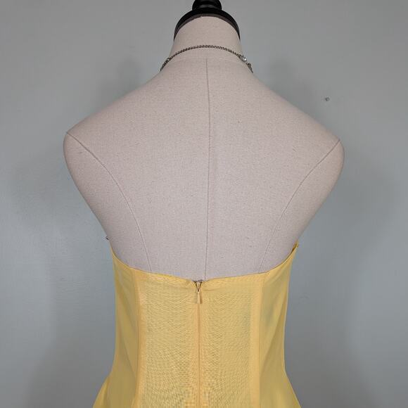 Vintage McClintock Prom Dress Maxi Ball Gown 4 Yellow Princess Belle 90s Fairy - Picture 6 of 12